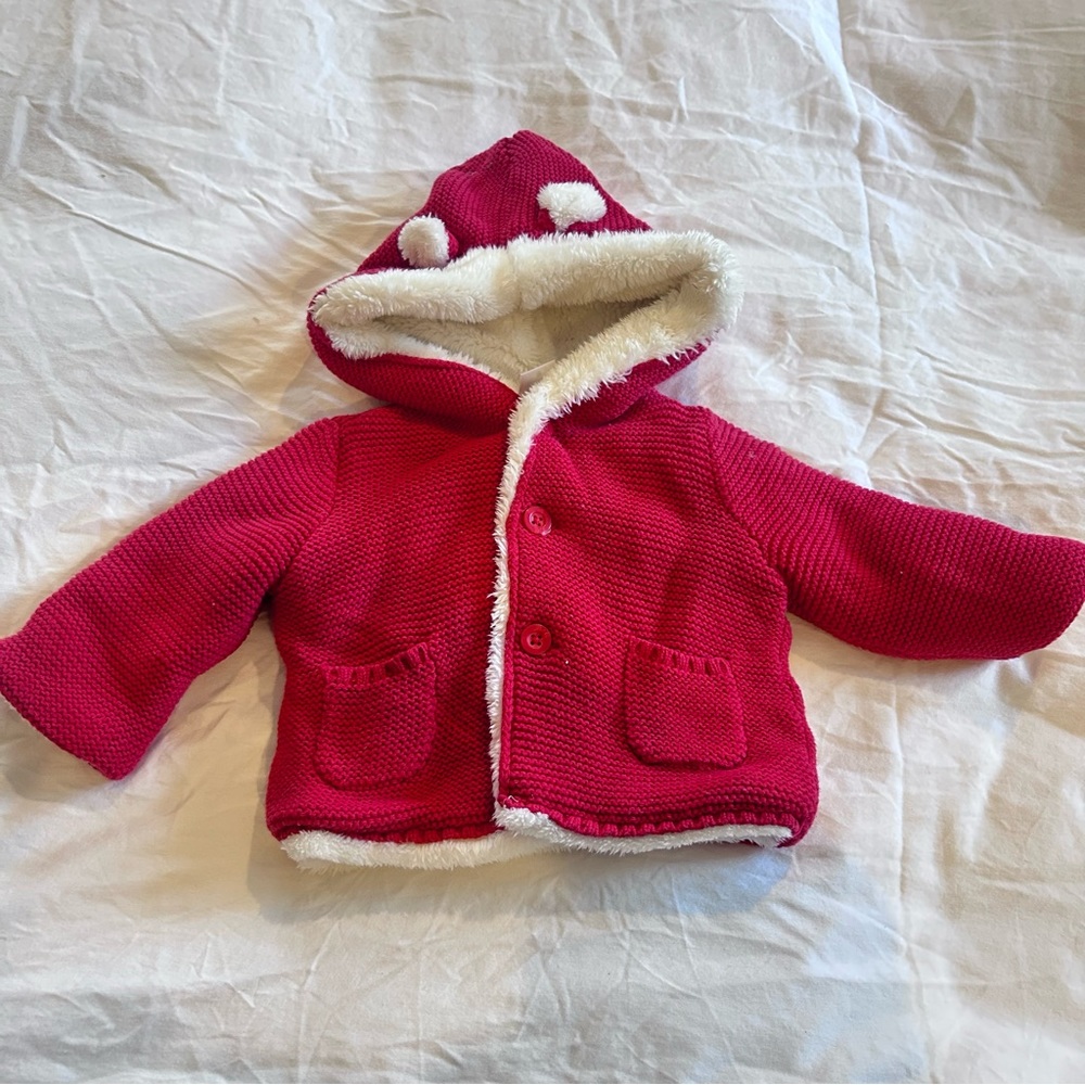 Kid / winter fleece coat with bear hoodie 6M